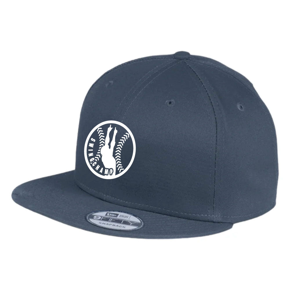 Flat Bill Snapback Cap - Navy