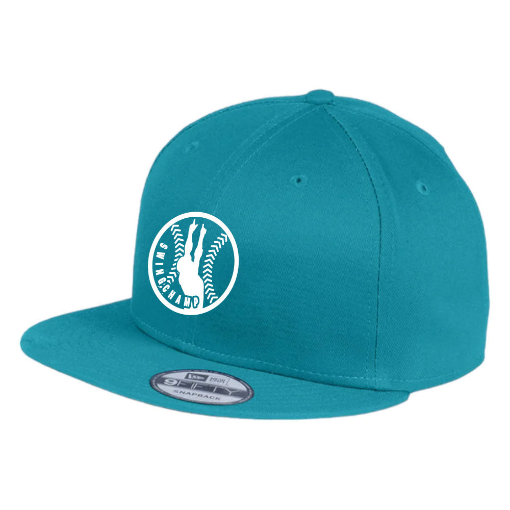 Flat Bill Snapback Cap - Teal